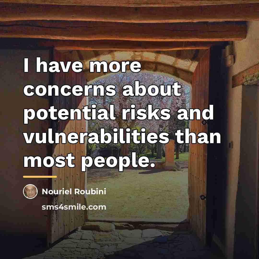 “I have more concerns about potential risks and vulnerabilities than…” quote by Nouriel Roubini