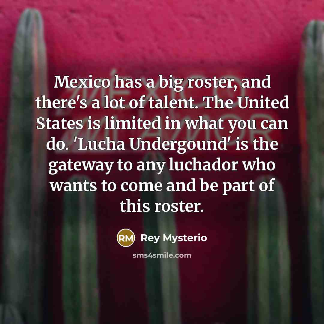 “Mexico has a big roster, and there's a lot of…” quote by Rey Mysterio