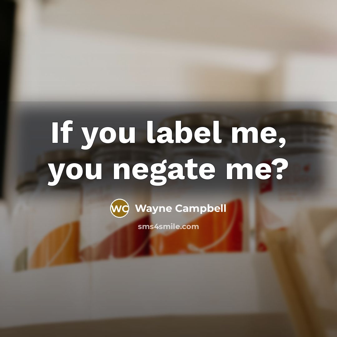 “If you label me, you negate me?…” quote by Wayne Campbell