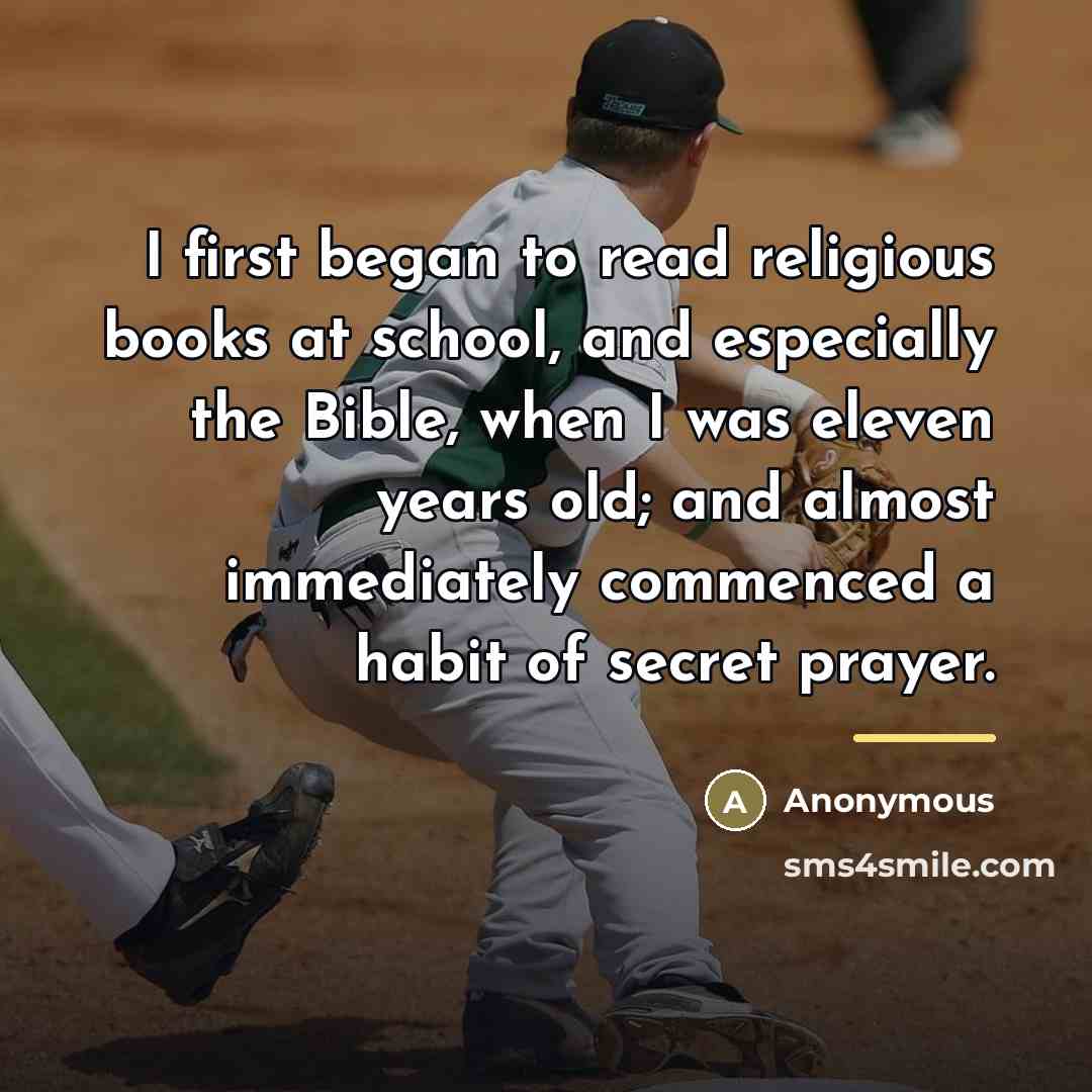 “I first began to read religious books at school, and…” quote by Anonymous