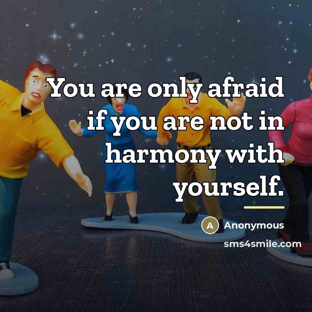 “You are only afraid if you are not in harmony…” quote by Anonymous