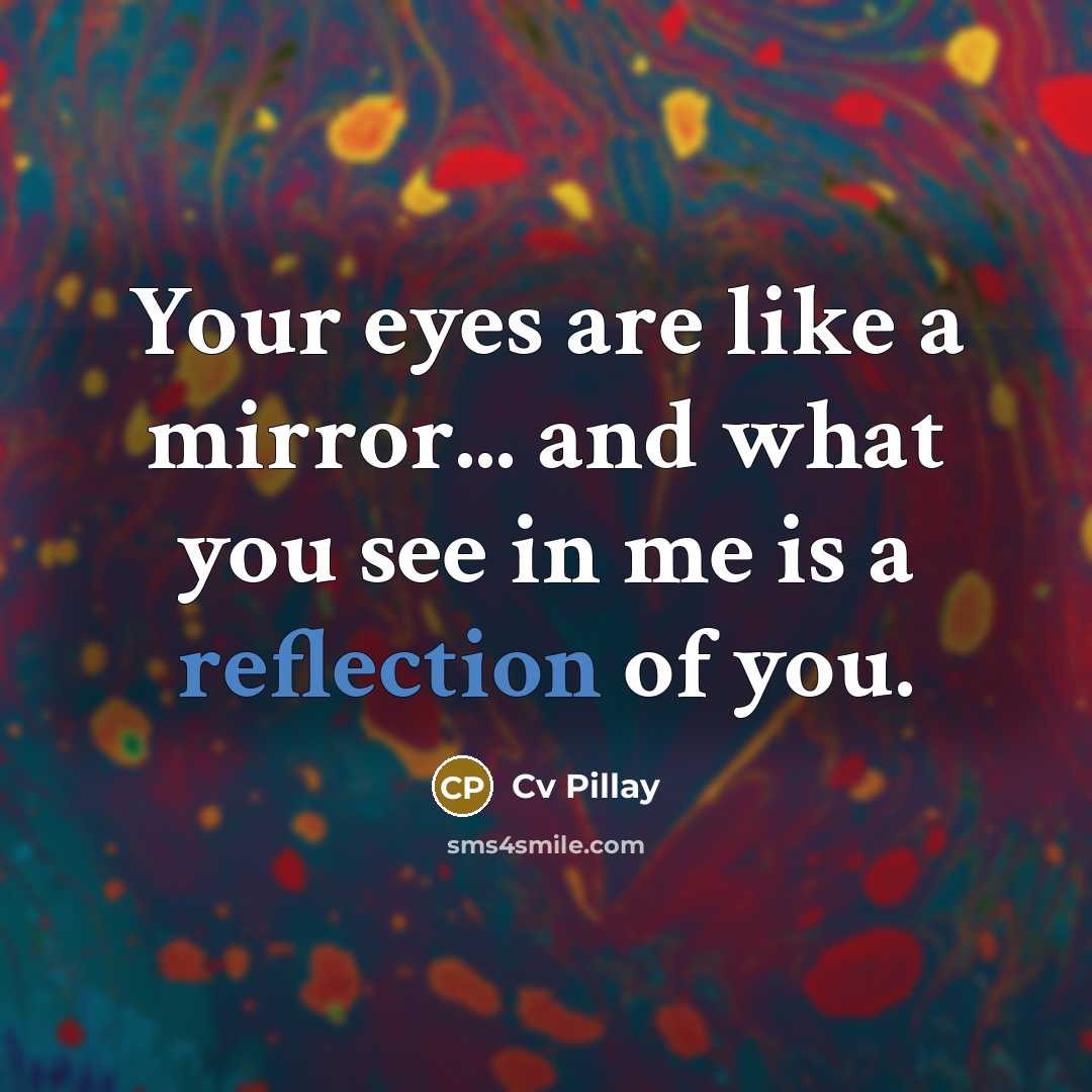 “Your eyes are like a mirror... and what you see…” quote by Cv Pillay