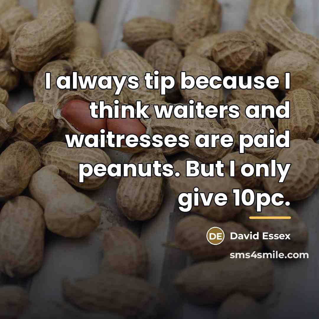 “I always tip because I think waiters and waitresses are…” quote by David Essex