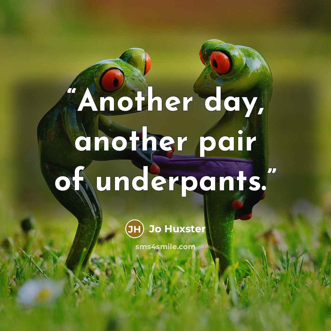 “Another day, another pair of underpants.” quote by Jo Huxster