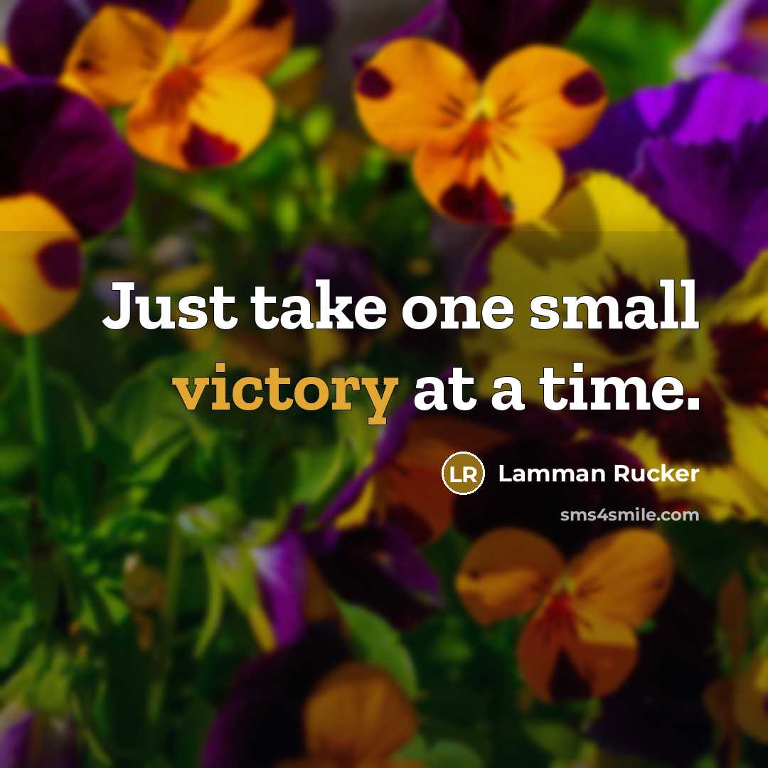 “Just take one small victory at a time.…” quote by Lamman Rucker