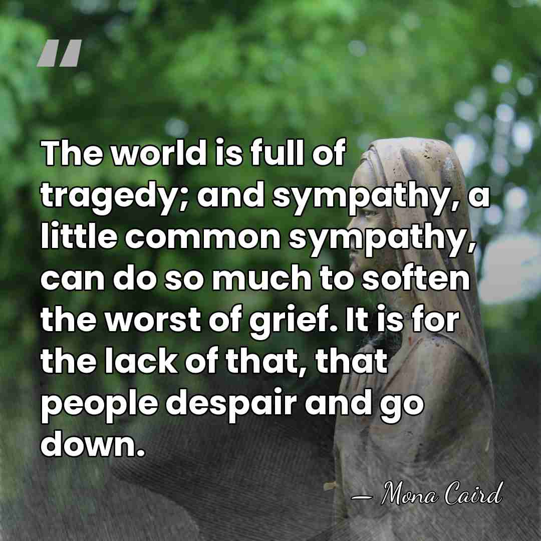 The world is full of tragedy; and sympathy, a little common sympathy,&hellip; - Mona Caird