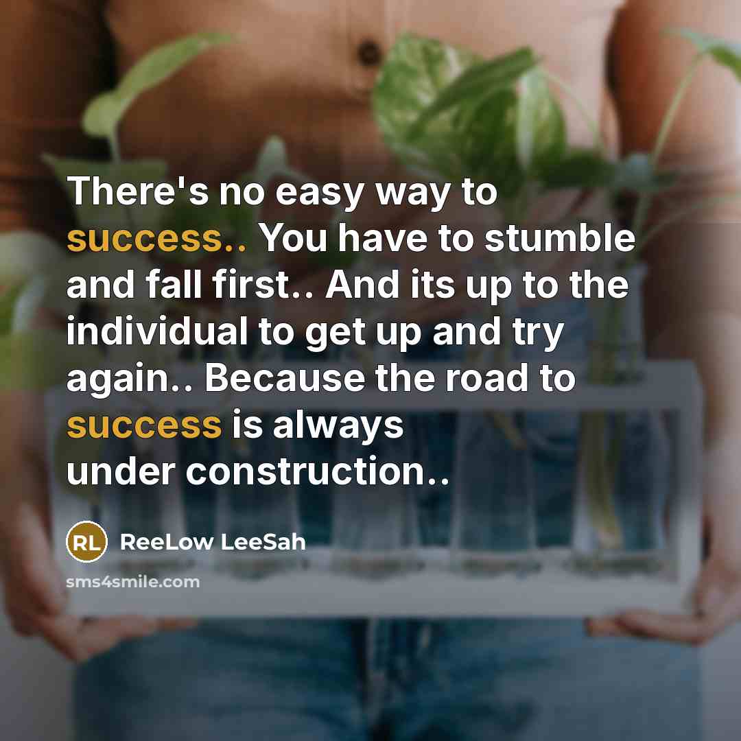 “There's no easy way to success.. You have to stumble…” quote by ReeLow LeeSah