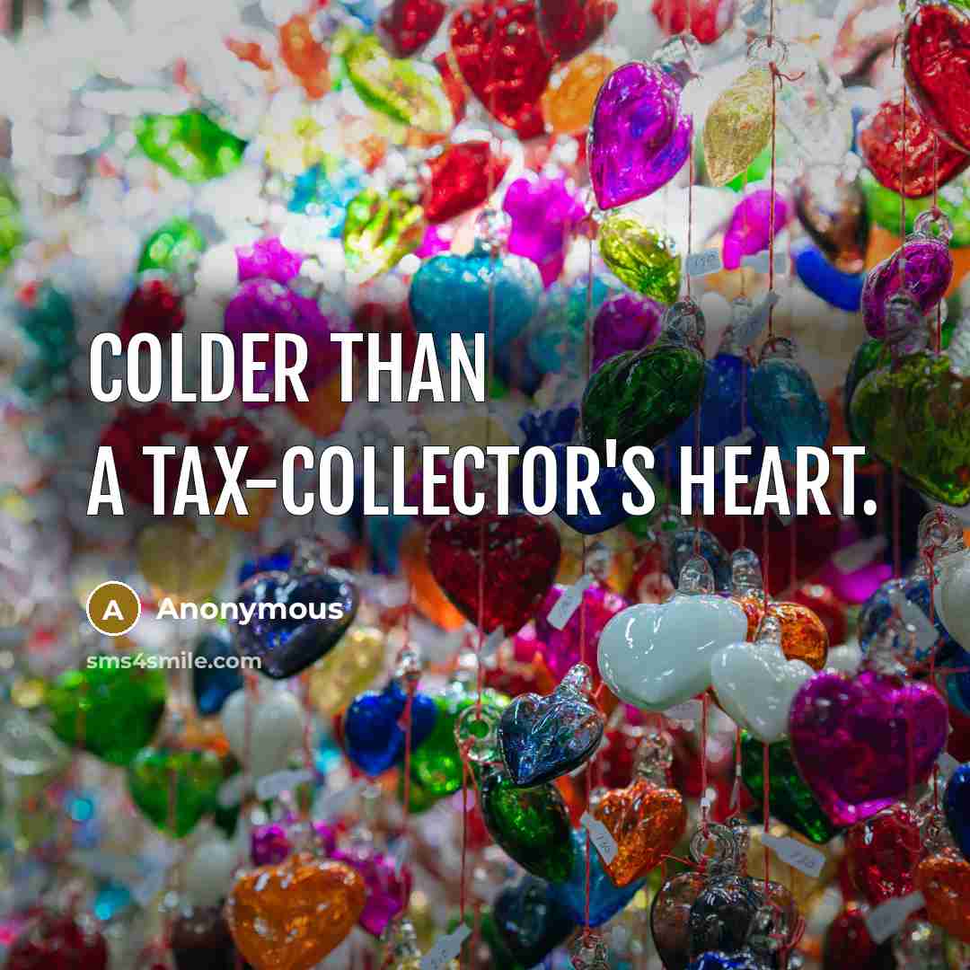 “Colder than a tax-collector's heart.…” quote by Anonymous