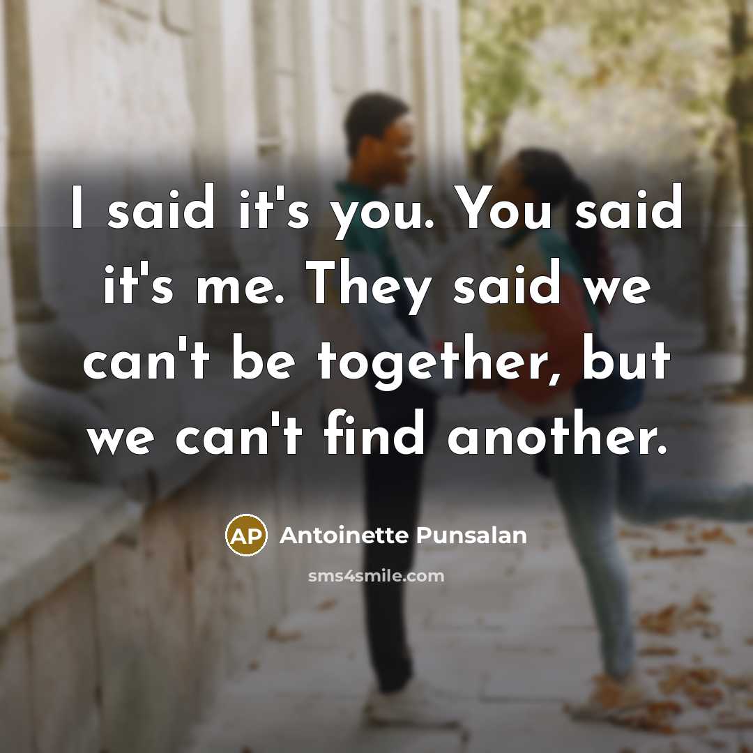 “I said it's you. You said it's me. They said…” quote by Antoinette Punsalan