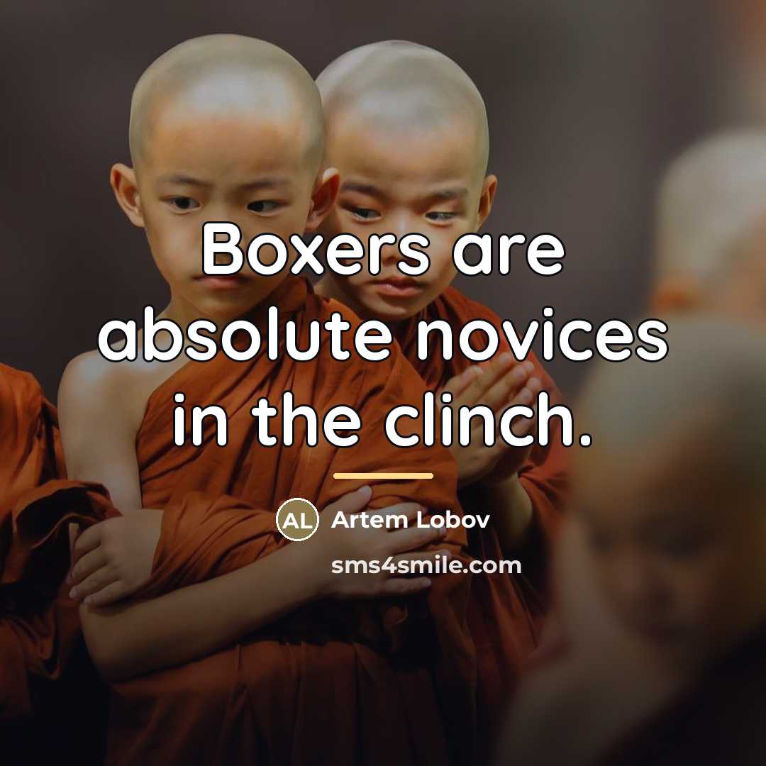 “Boxers are absolute novices in the clinch.…” quote by Artem Lobov