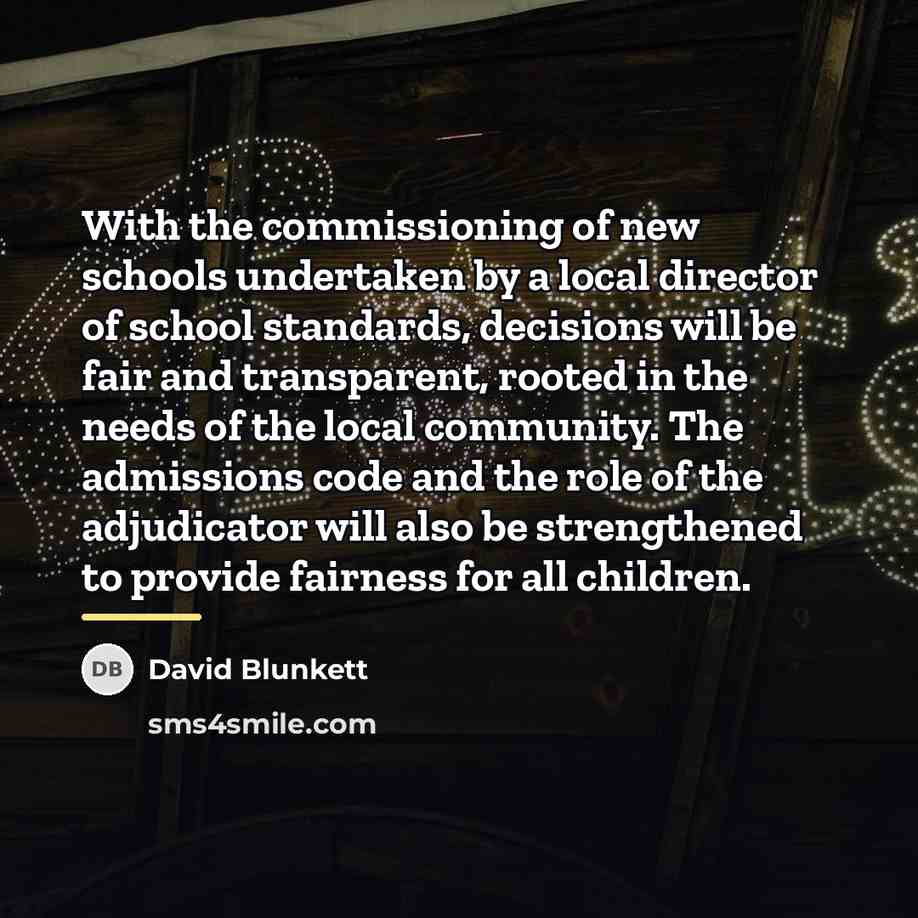 “With the commissioning of new schools undertaken by a local…” quote by David Blunkett