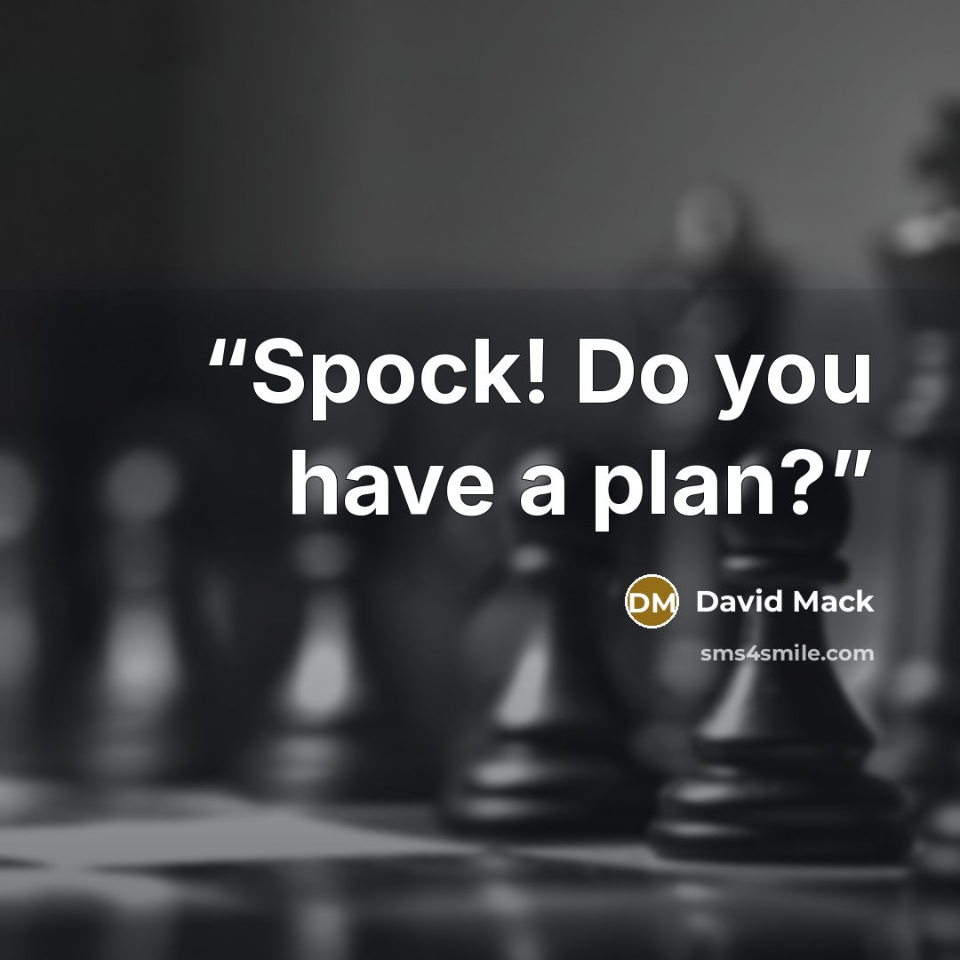 “Spock! Do you have a plan?” quote by David Mack