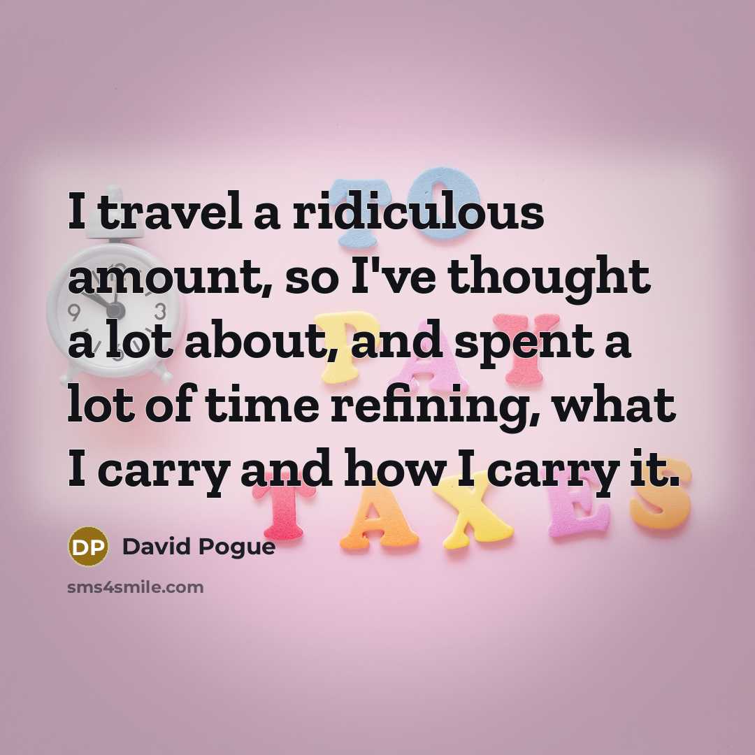 “I travel a ridiculous amount, so I've thought a lot…” quote by David Pogue