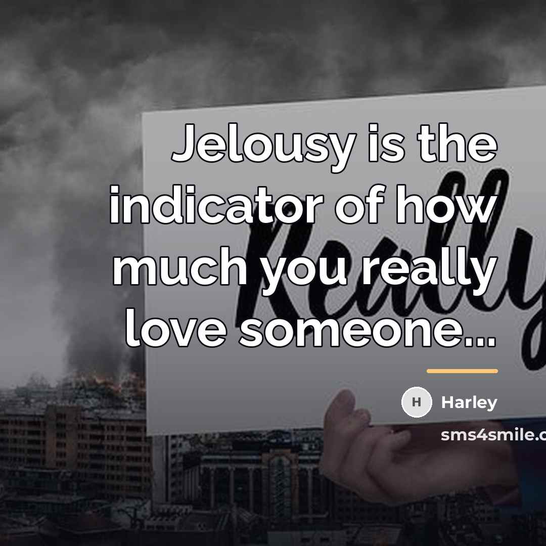 “Jelousy is the indicator of how much you really love…” quote by Harley