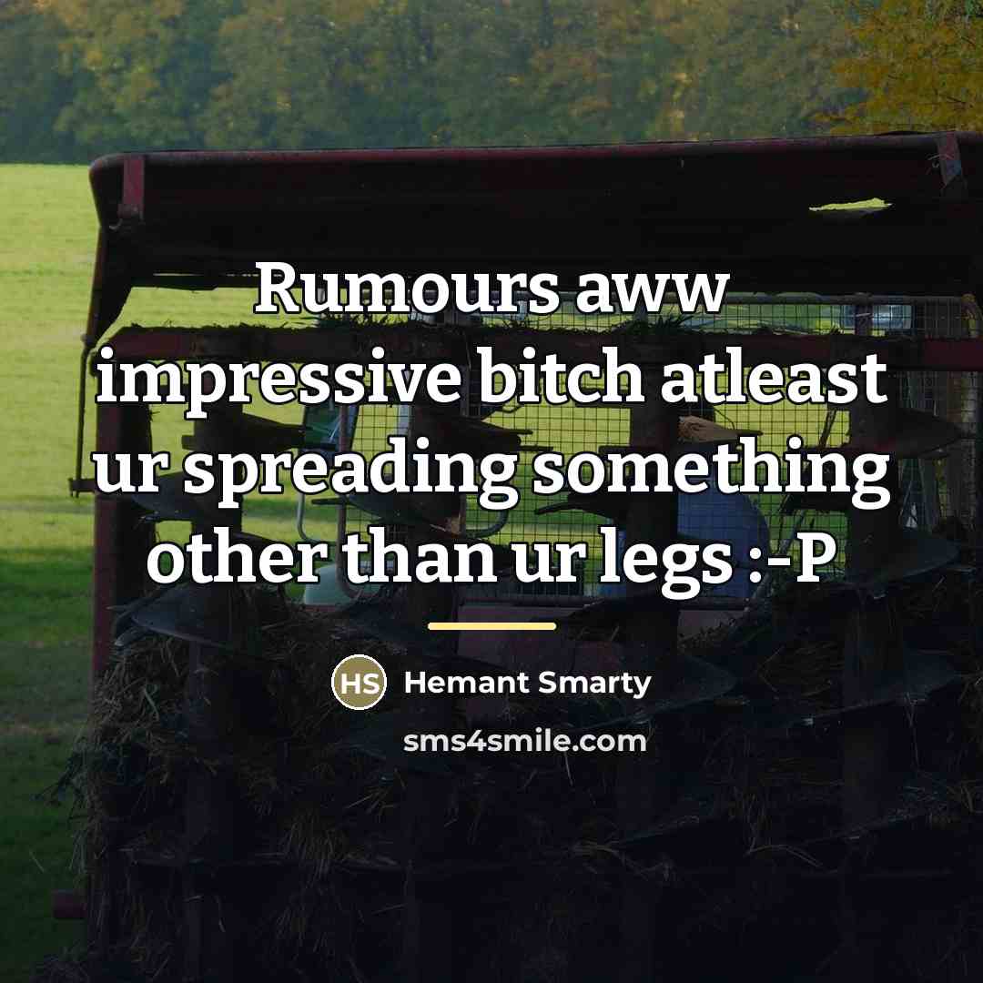 “Rumours aww impressive bitch atleast ur spreading something other than…” quote by Hemant Smarty