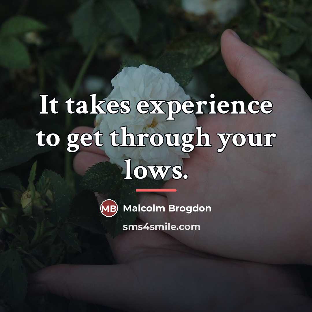 “It takes experience to get through your lows.…” quote by Malcolm Brogdon