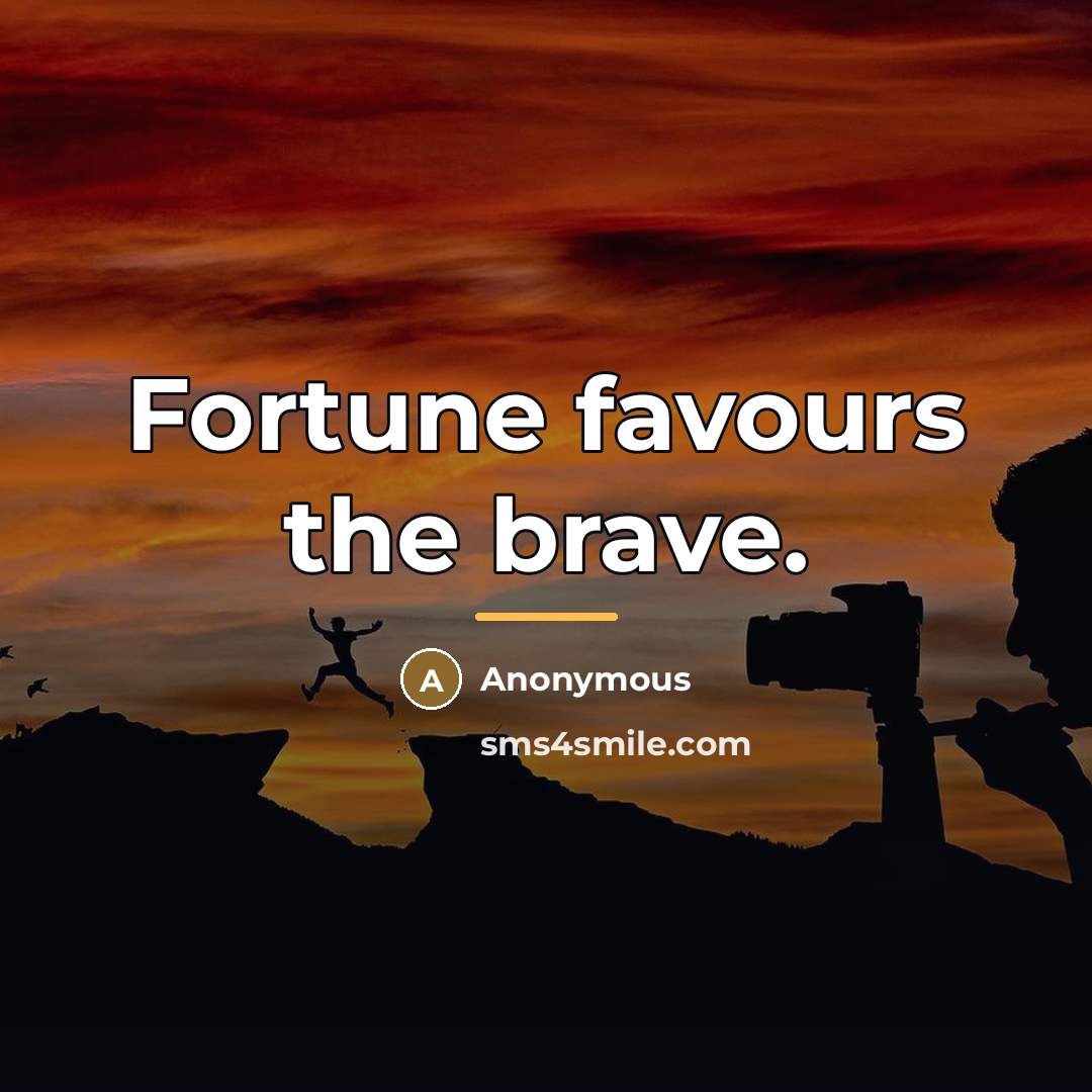 “Fortune favours the brave.…” quote by Anonymous
