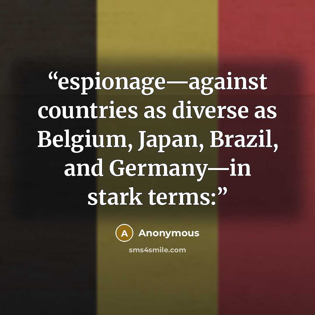 “espionage—against countries as diverse as Belgium, Japan, Brazil, and Germany—in stark terms:” quote by Anonymous