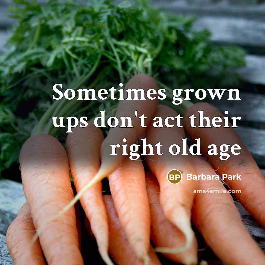 “Sometimes grown ups don't act their right old age…” quote by Barbara Park
