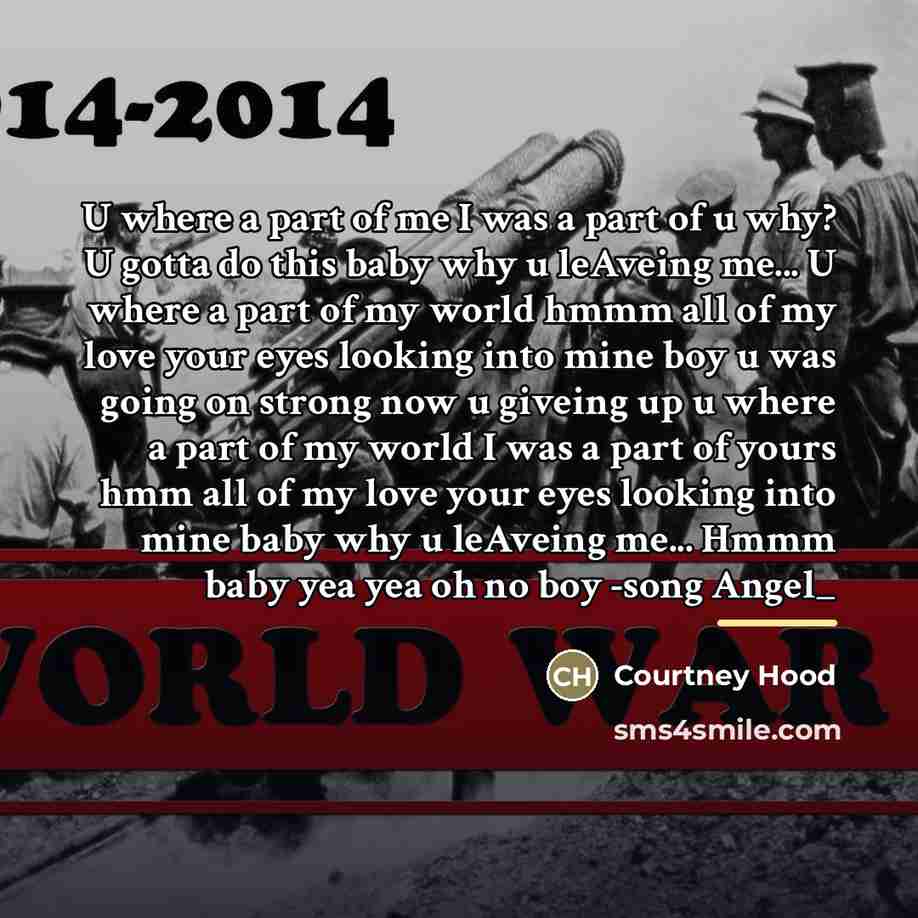 “U where a part of me I was a part…” quote by Courtney Hood