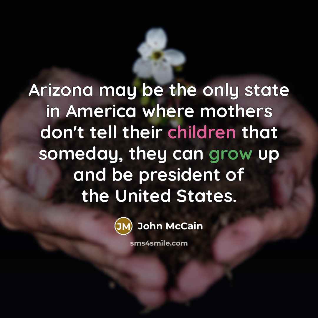 “Arizona may be the only state in America where mothers…” quote by John McCain
