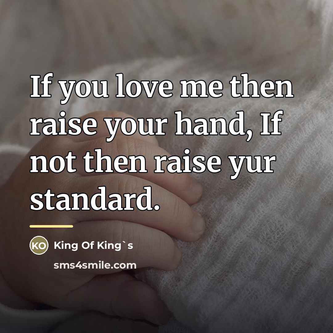 “If you love me then raise your hand, If not…” quote by King Of King's
