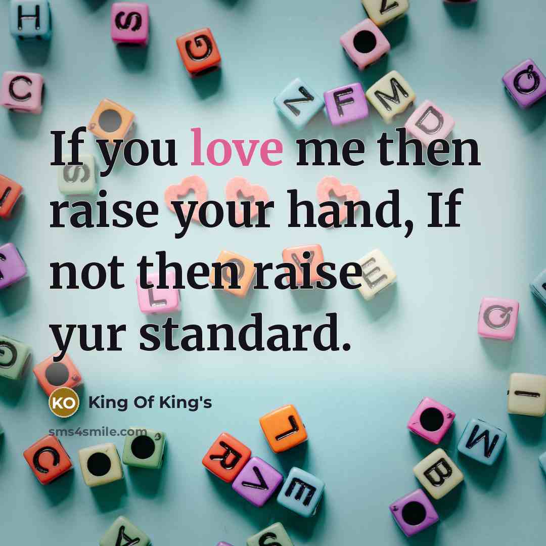 “If you love me then raise your hand, If not then raise yur standard.” quote by King Of King's