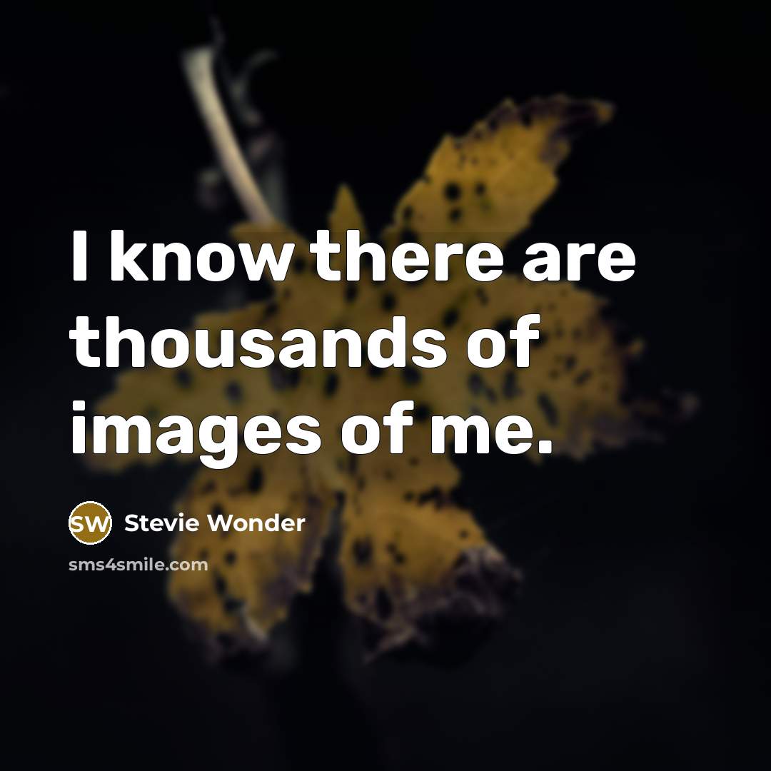 “I know there are thousands of images of me.…” quote by Stevie Wonder