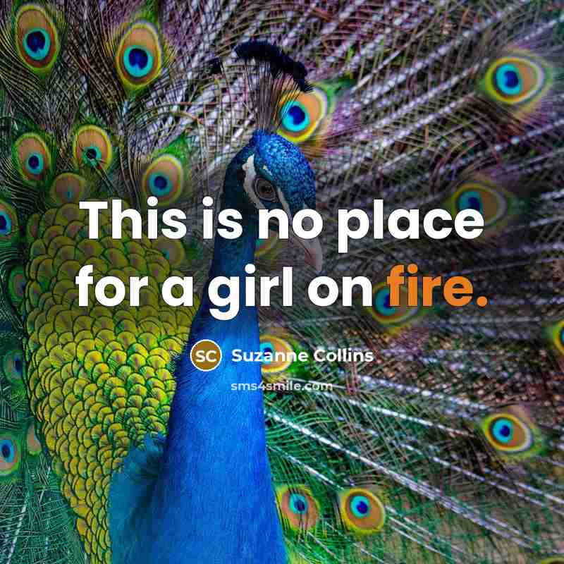 “This is no place for a girl on fire.…” quote by Suzanne Collins