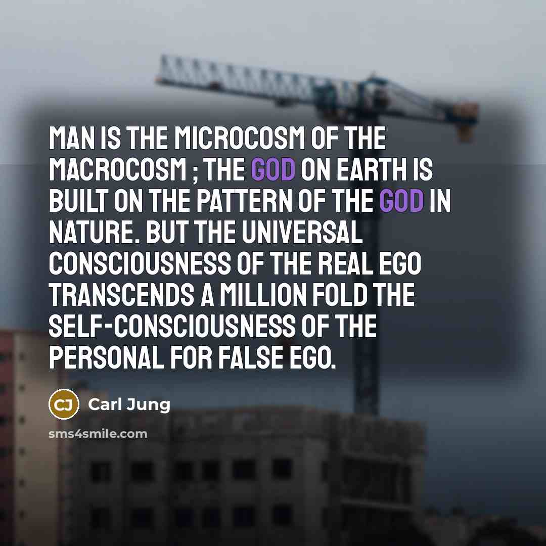 “Man is the microcosm of the macrocosm ; the God…” quote by Carl Jung
