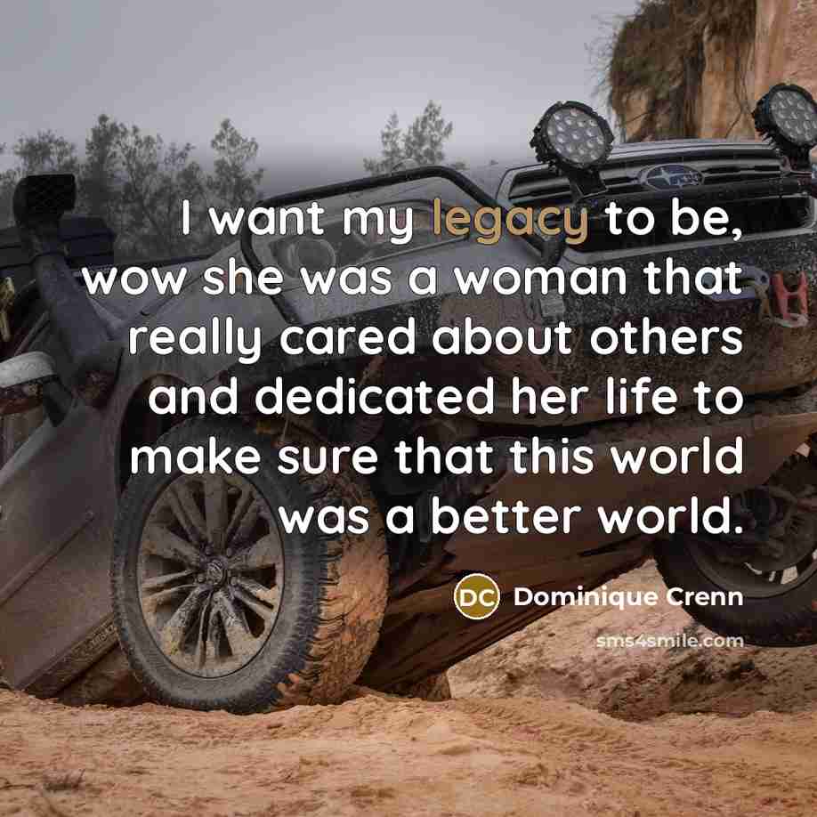 “I want my legacy to be, wow she was a…” quote by Dominique Crenn
