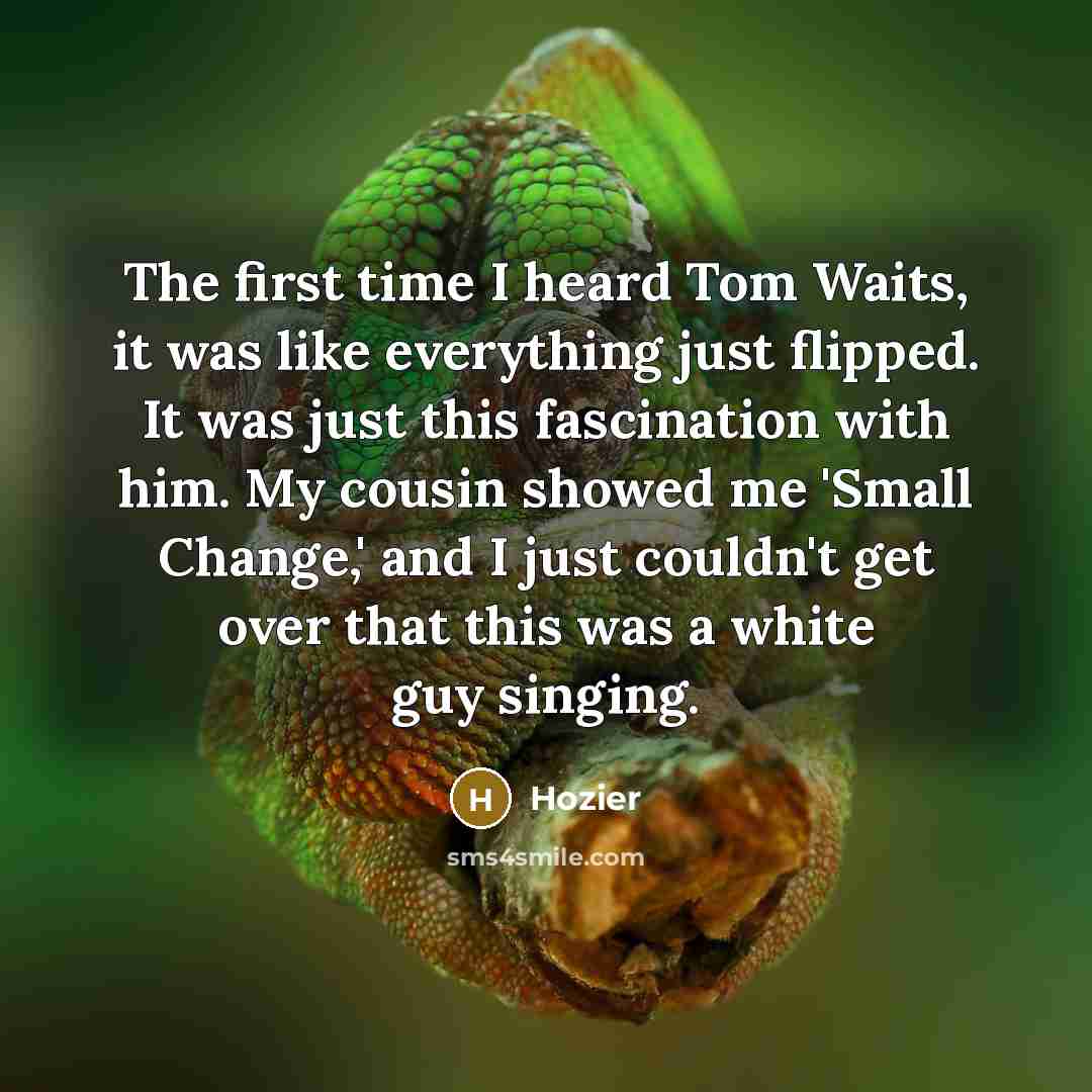 “The first time I heard Tom Waits, it was like…” quote by Hozier
