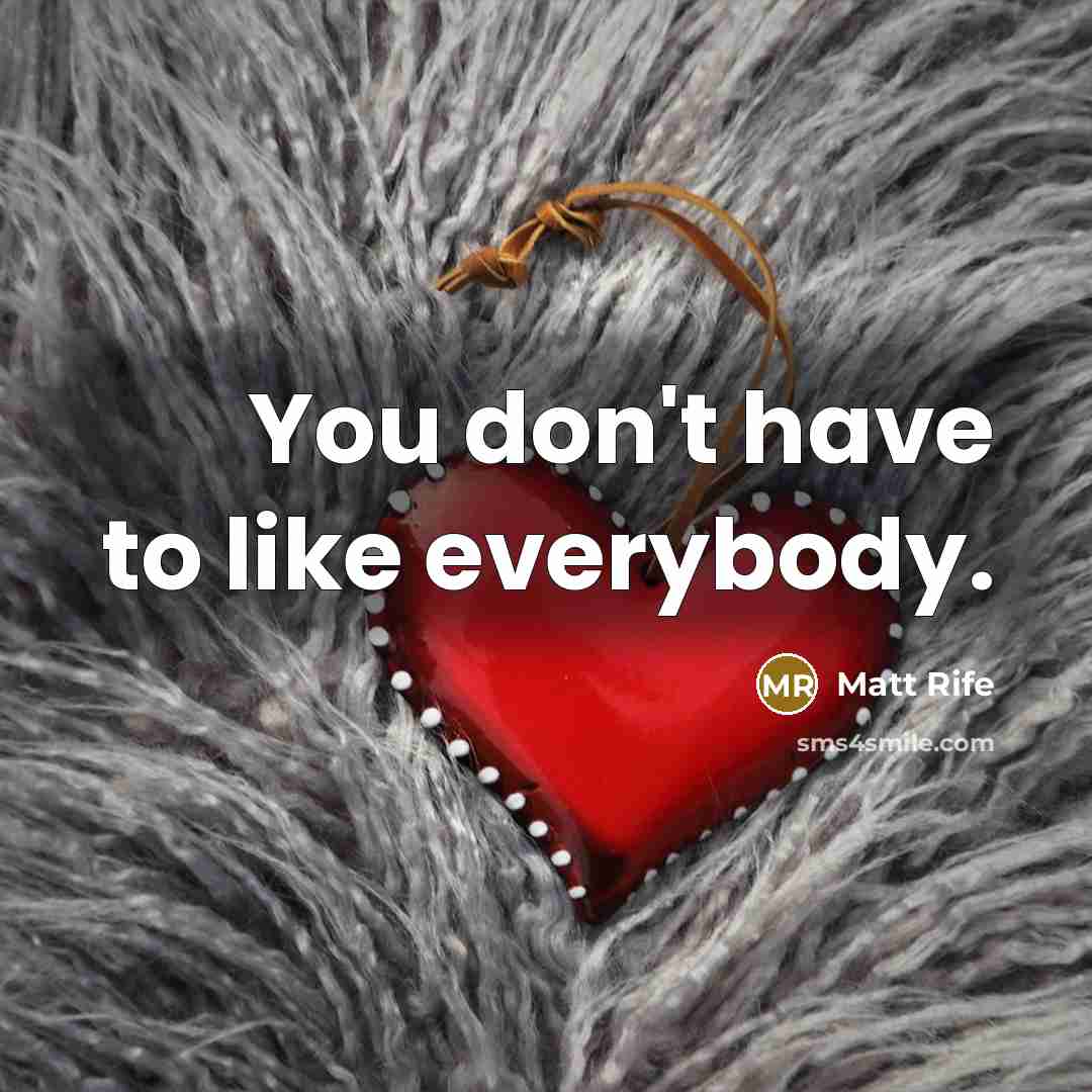 “You don't have to like everybody.…” quote by Matt Rife