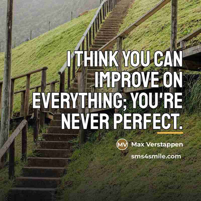 “I think you can improve on everything; you're never perfect.…” quote by Max Verstappen