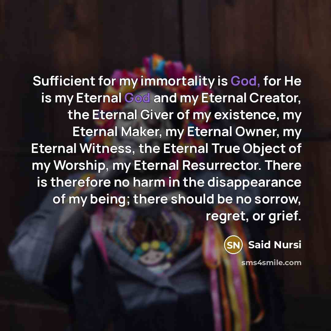 “Sufficient for my immortality is God, for He is my…” quote by Said Nursi