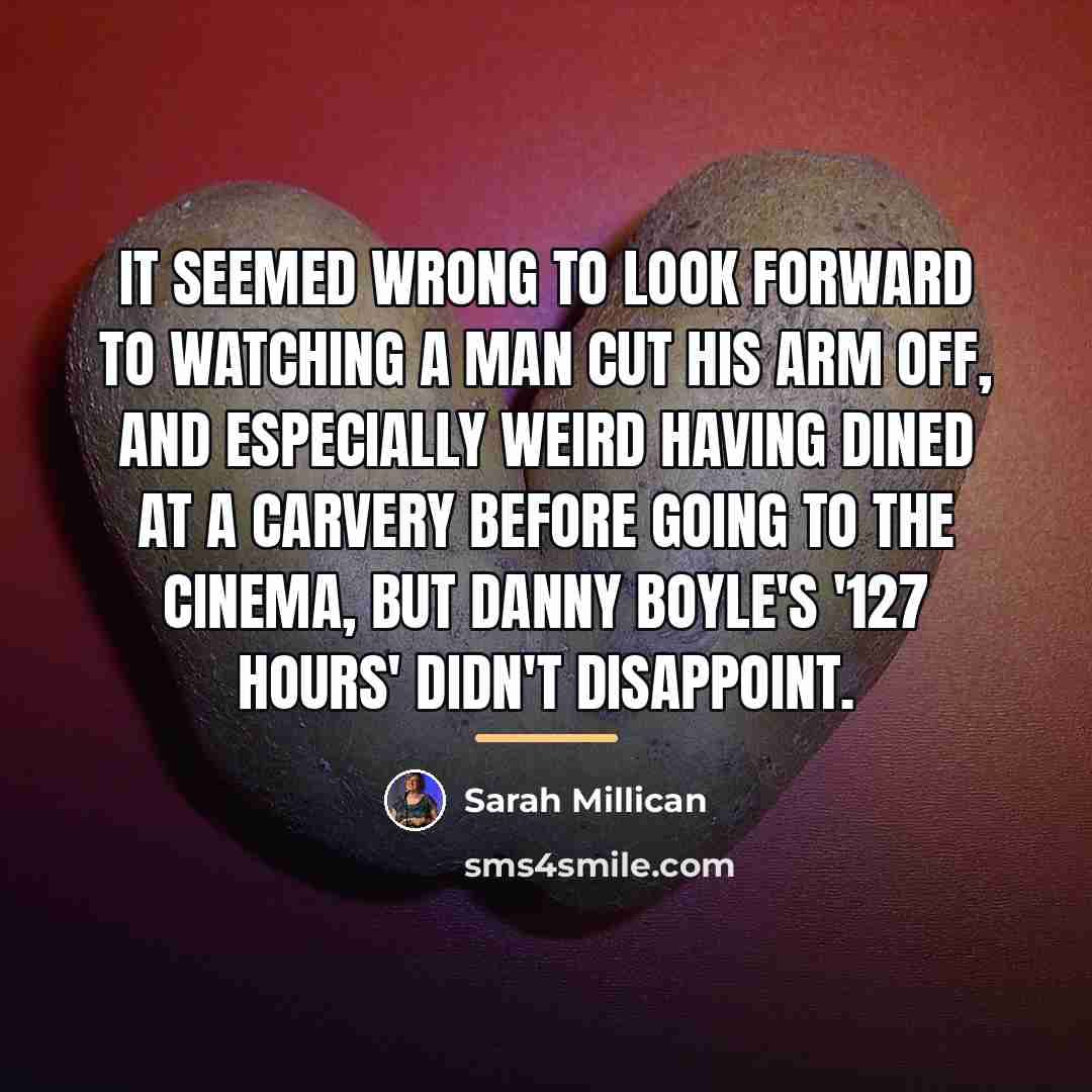 “It seemed wrong to look forward to watching a man…” quote by Sarah Millican
