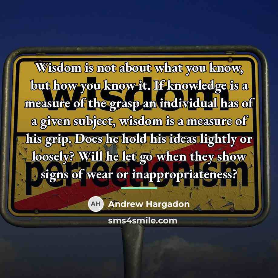 “Wisdom is not about what you know, but how you…” quote by Andrew Hargadon