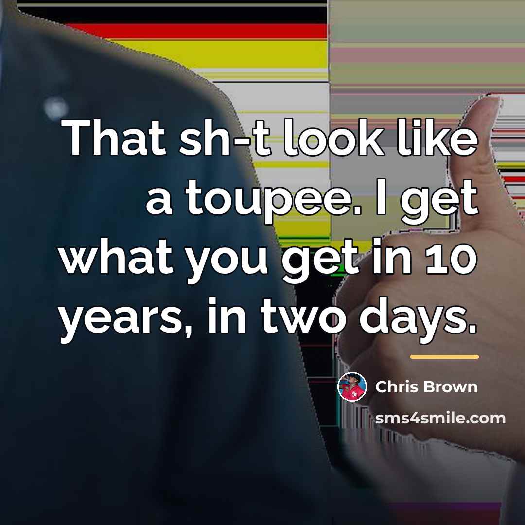 “That sh-t look like a toupee. I get what you…” quote by Chris Brown