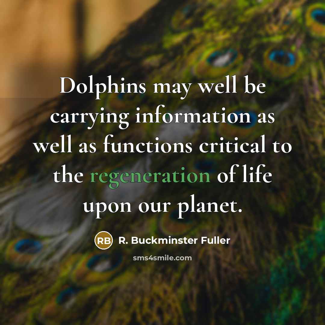 “Dolphins may well be carrying information as well as functions…” quote by R. Buckminster Fuller