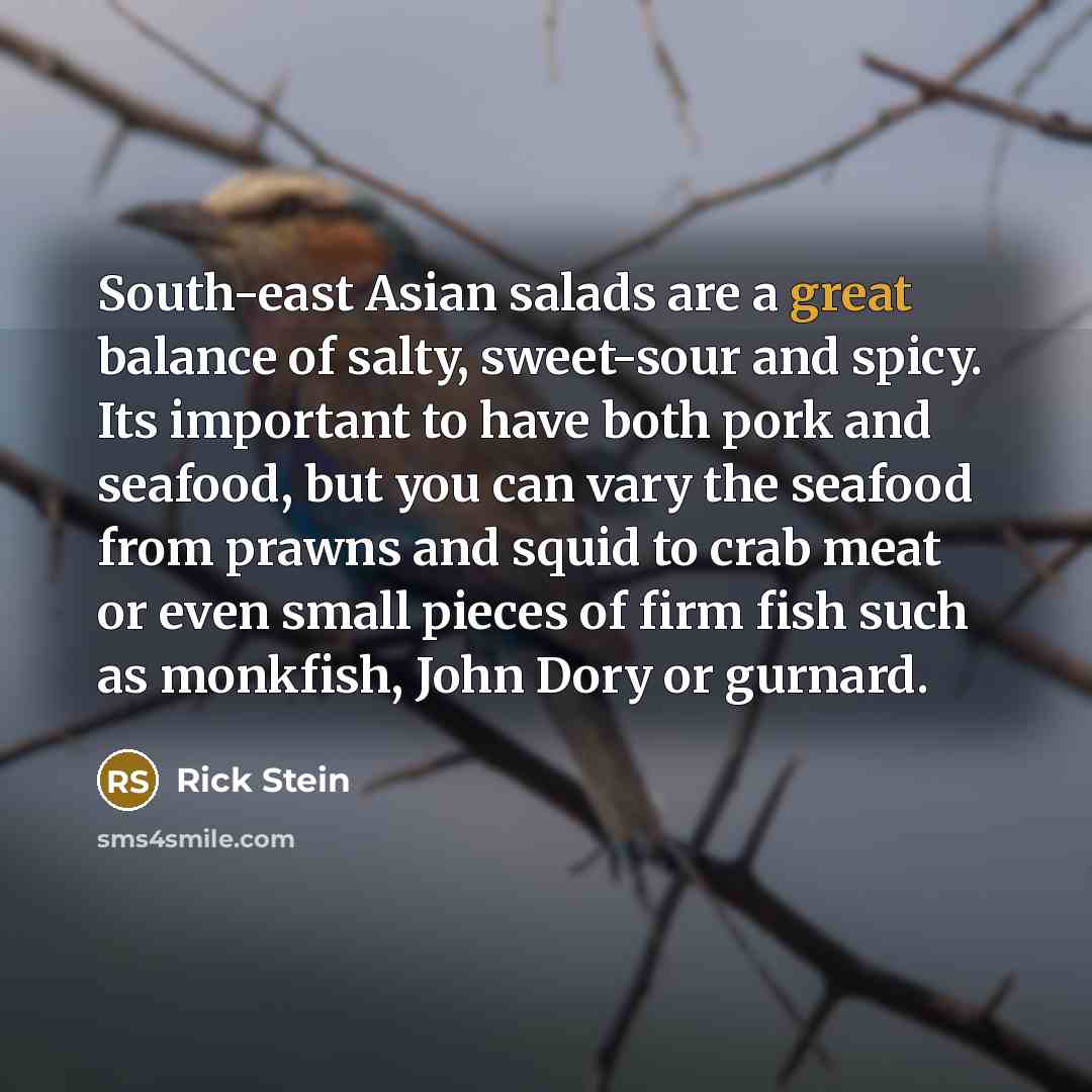 “South-east Asian salads are a great balance of salty, sweet-sour…” quote by Rick Stein