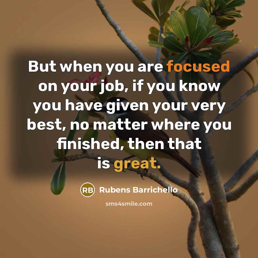 “But when you are focused on your job, if you…” quote by Rubens Barrichello