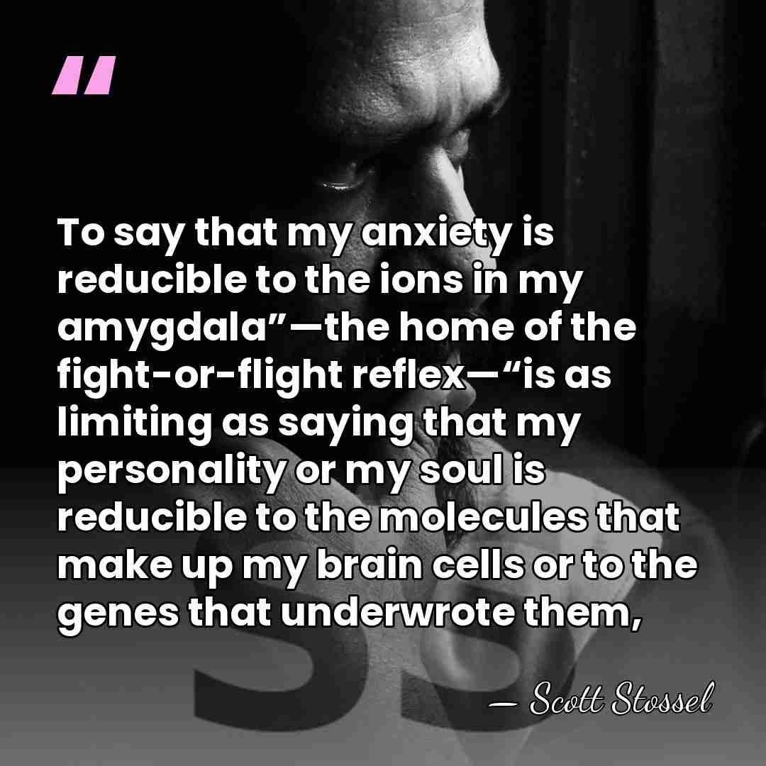 To say that my anxiety is reducible to the ions in my&hellip; - Scott Stossel