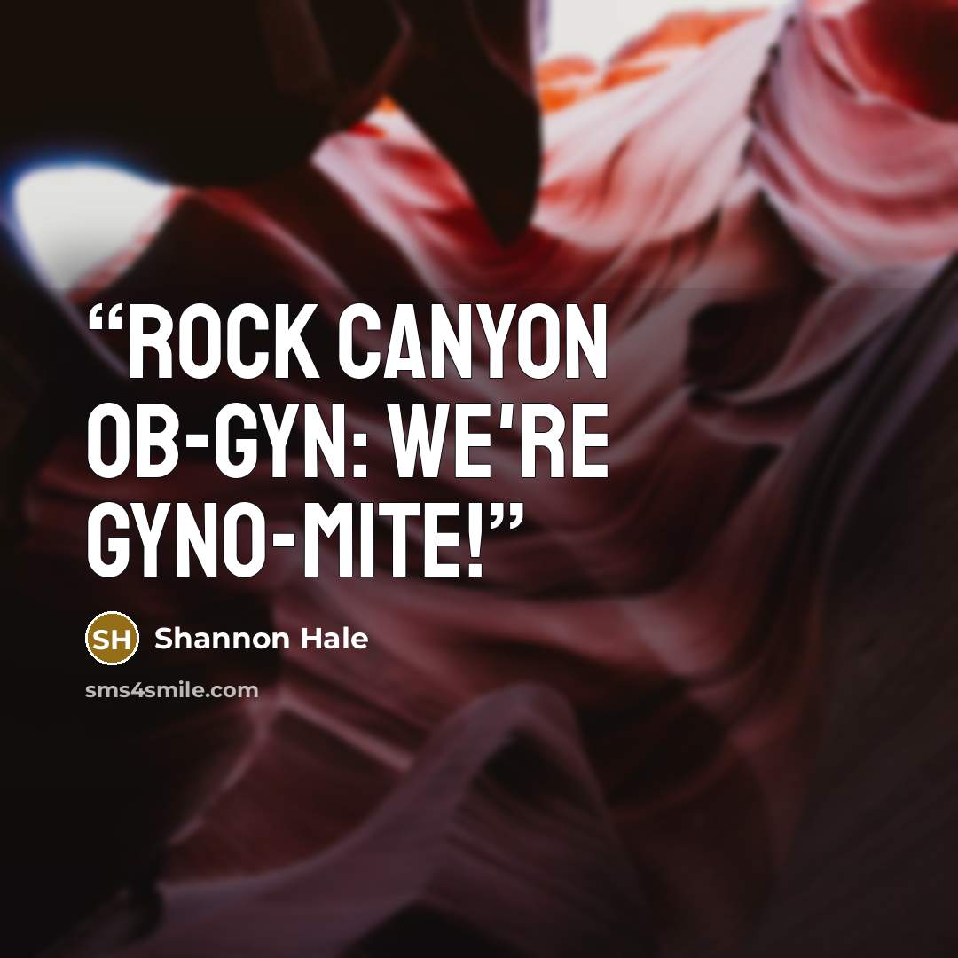 “Rock Canyon OB-GYN: We're GYNO-MITE!” quote by Shannon Hale