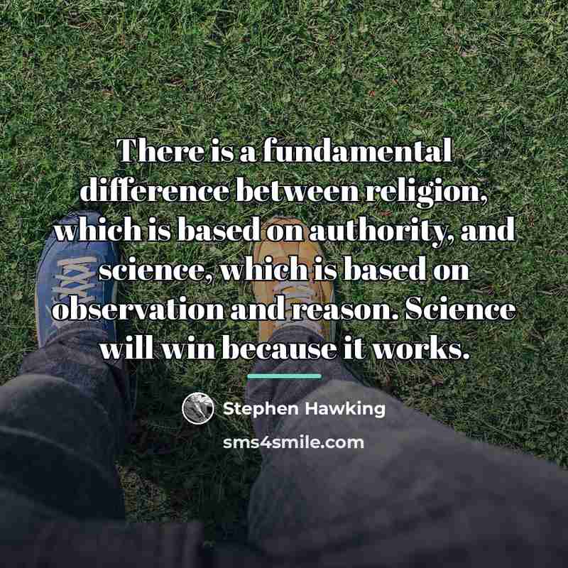 “There is a fundamental difference between religion, which is based…” quote by Stephen Hawking
