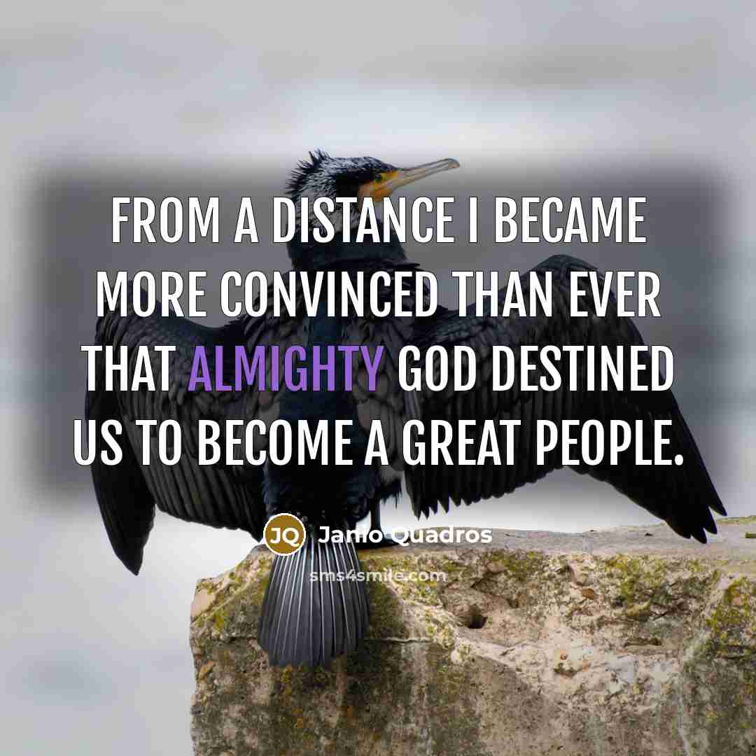 “From a distance I became more convinced than ever that…” quote by Janio Quadros