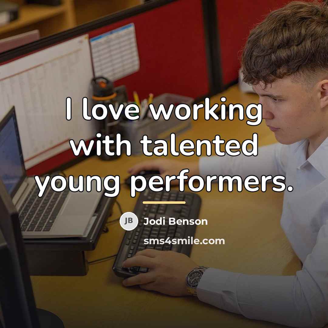 “I love working with talented young performers.…” quote by Jodi Benson
