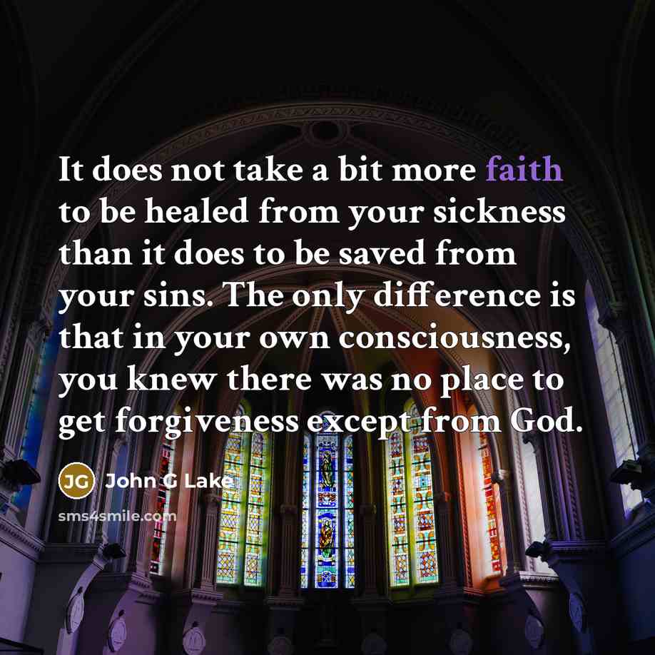 “It does not take a bit more faith to be…” quote by John G Lake