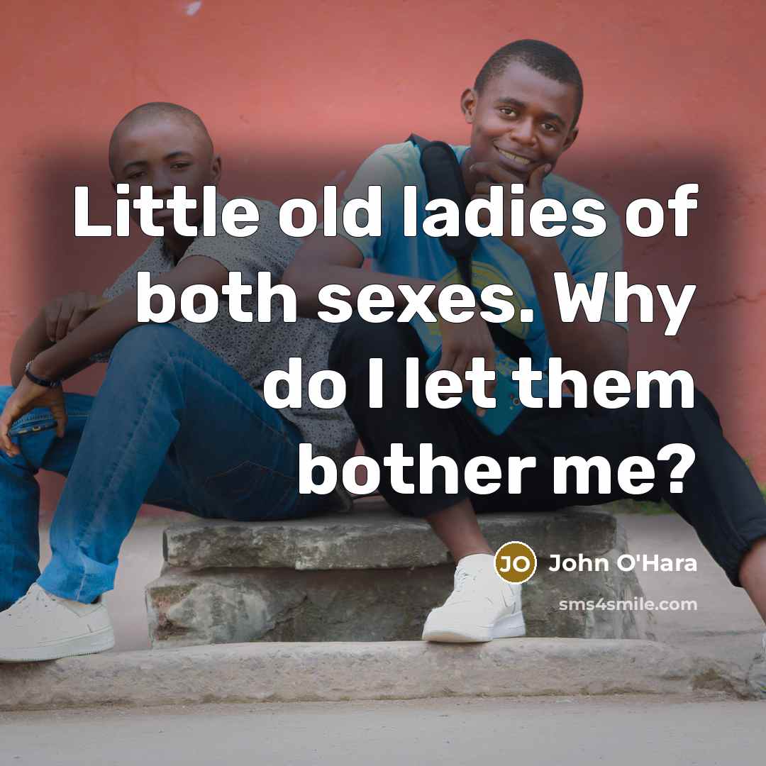 “Little old ladies of both sexes. Why do I let…” quote by John O'Hara