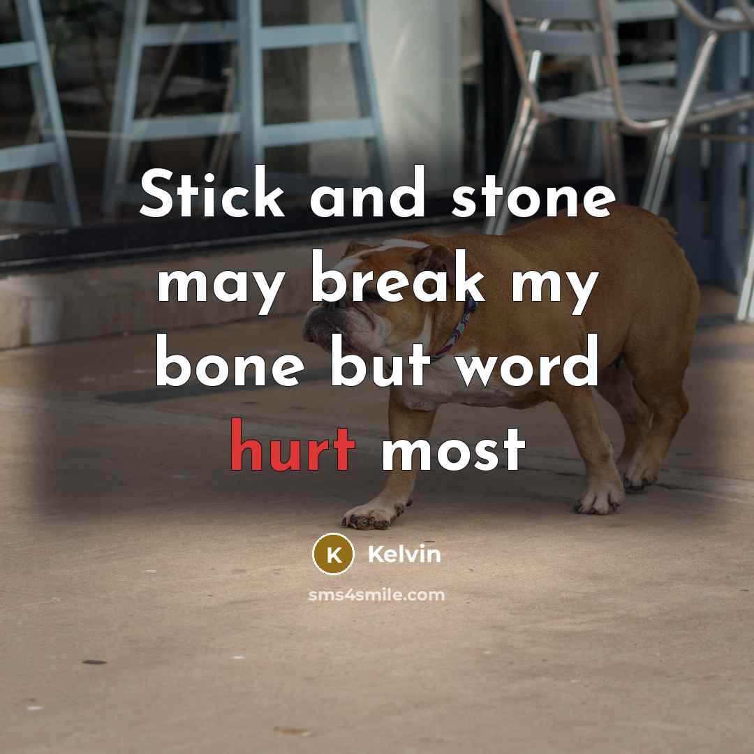 “Stick and stone may break my bone but word hurt…” quote by Kelvin