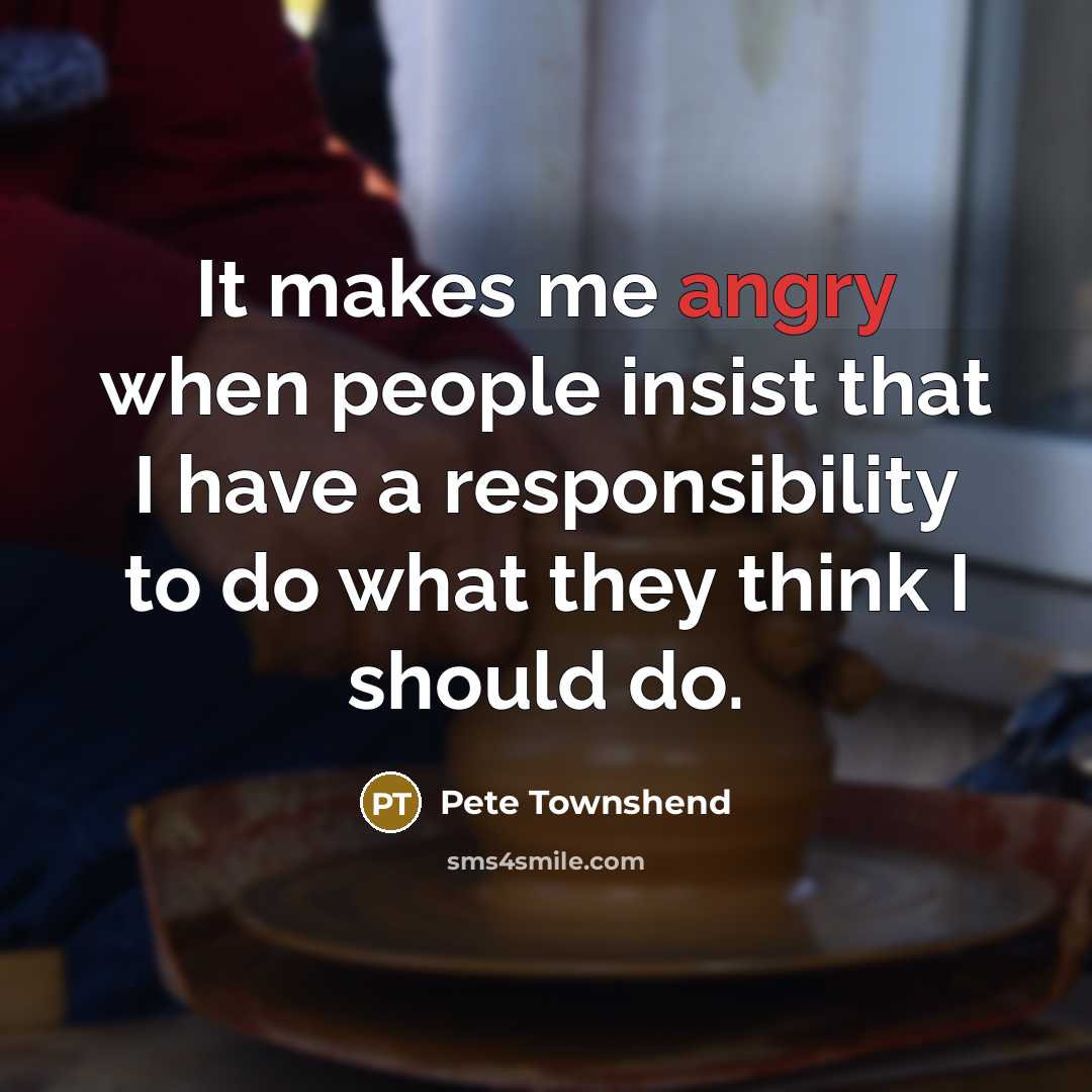 “It makes me angry when people insist that I have…” quote by Pete Townshend